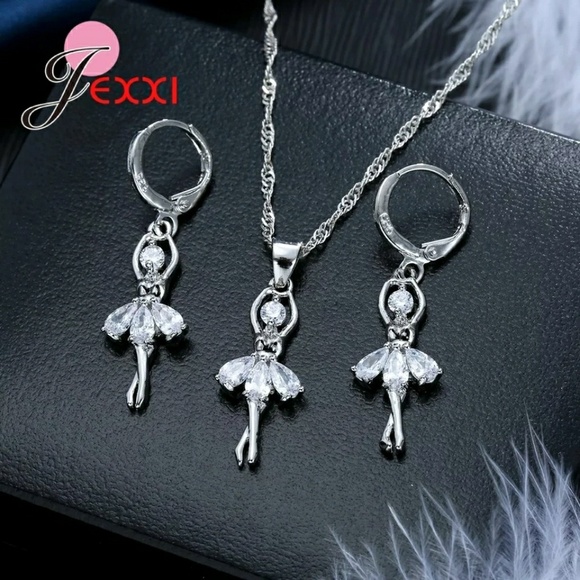 ! Set ballet girl shape earrings necklace pendant - Picture 5 of 5